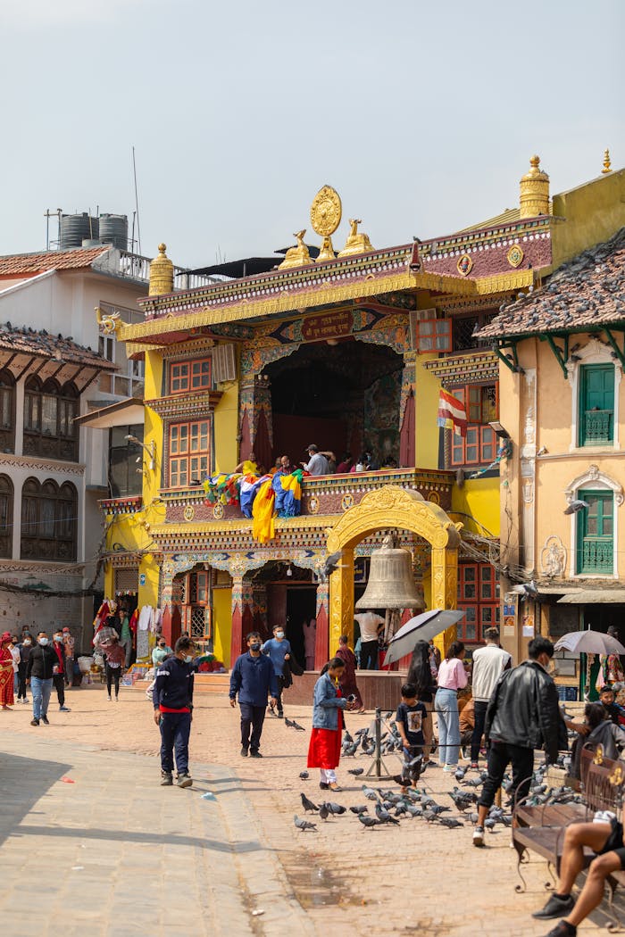People near Buddha Stupa in Kathmandu